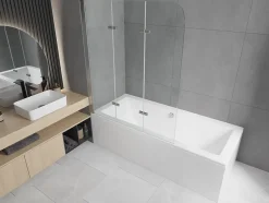 Silla Global Silla Pare-baignoire pivotant, 120x140 cm, Chromé