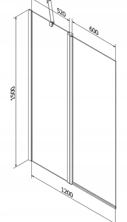 Silla Global Silla Pare-baignoire pivotant, 120x150 cm, Chromé