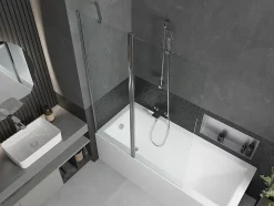 Silla Global Silla Pare-baignoire pivotant, 120x150 cm, Chromé