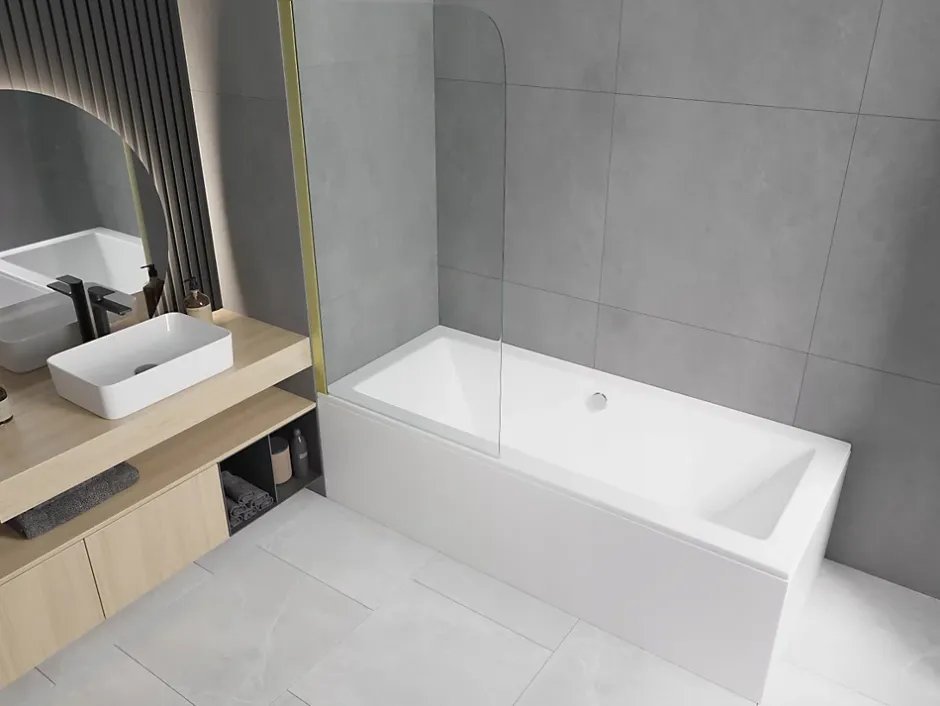 Silla Global Silla Pare-baignoire pivotant, 70x140 cm, Doré* Pare-Baignoire