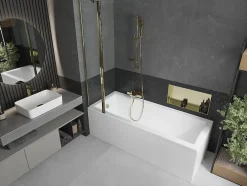 Silla Global Silla Pare-baignoire pivotant, 80x150 CM, Doré* Pare-Baignoire