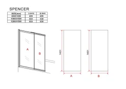 Silla Global Silla Pare-baignoire SPENCER, rabattable, 120x150 CM, Chromé* Pare-Baignoire