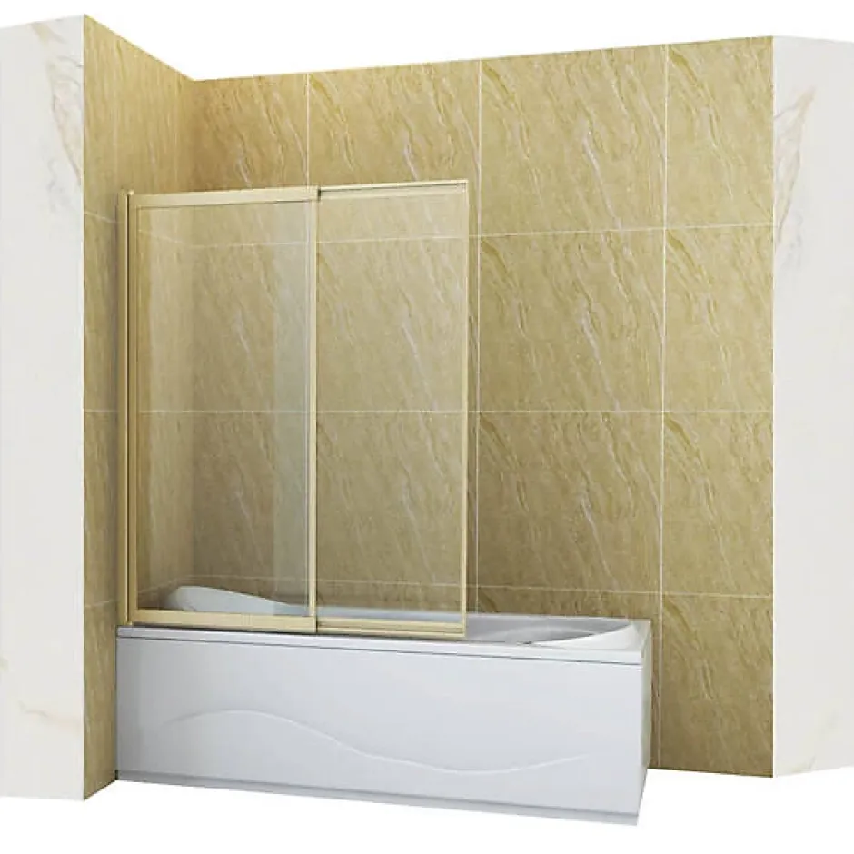 Silla Global Silla Pare-baignoire SPENCER, rabattable, 120x150 CM, Doré brossé* Pare-Baignoire