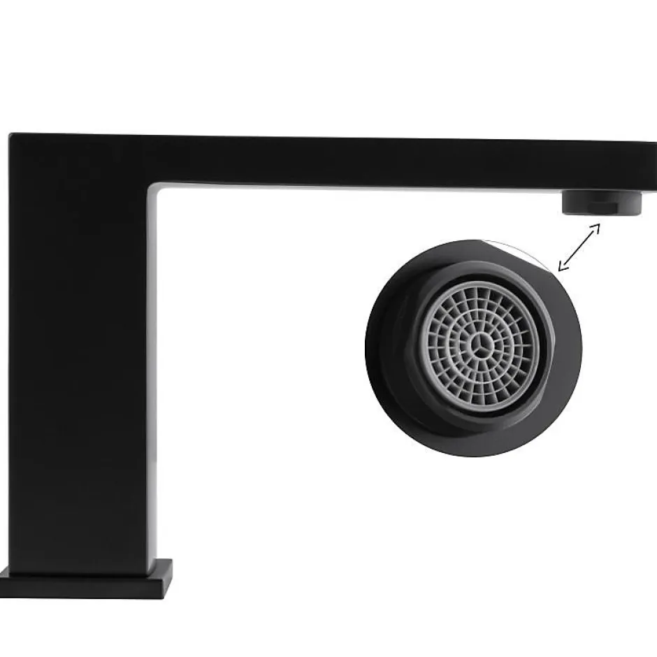 Silla Global Silla Robinet De Baignoire en Laiton sur plage 3 trous, Noir mat