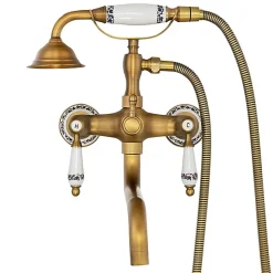 Silla Global SILLA Robinet De Baignoire en Laiton retro, mural, ancien doré* Robinet De Baignoire