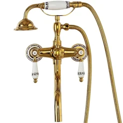 Silla Global SILLA Robinet De Baignoire en Laiton retro, mural, doré