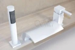 Silla Global Silla Robinet De Baignoire en Laiton sur plage 3 trous, Blanc