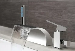 Silla Global Silla Robinet De Baignoire en Laiton sur plage 3 trous, Chrome* Robinet De Baignoire