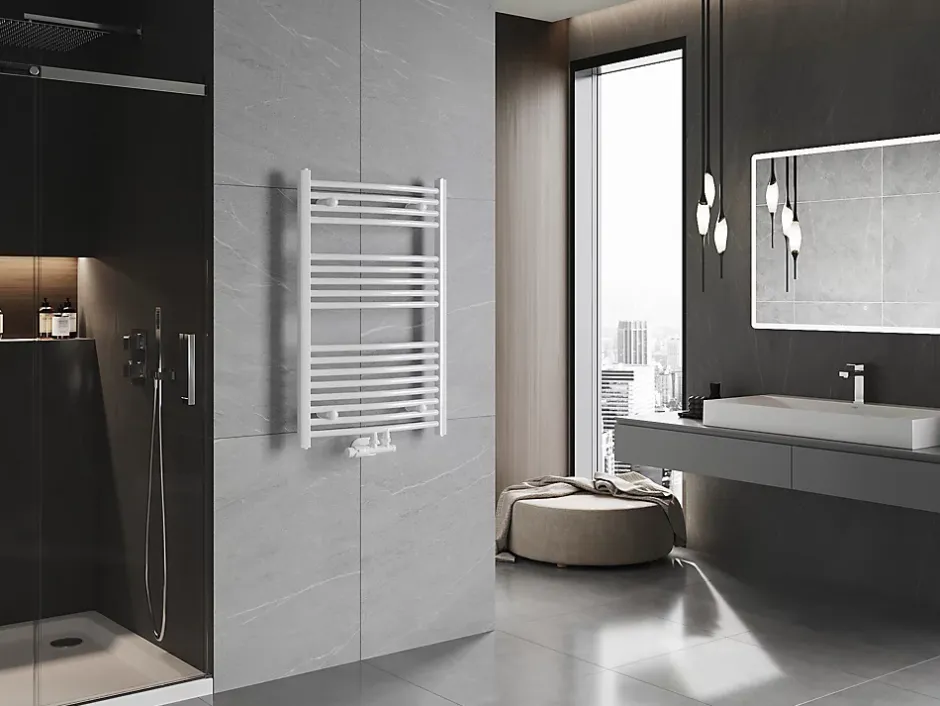 Silla Global Silla Sèche-serviettes eau chaude 433W 90x60x5,6cm, Blanc