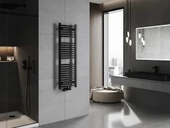 Silla Global Silla Sèche-serviettes eau chaude 442W 120x40x4,4cm, Noir* Sèche-Serviettes Eau Chaude