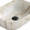 Silla Global Silla Vasque à poser ovale, céramique 45,5x32,5x13,5 cm, Marbre Gris* Lavabo
