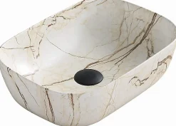 Silla Global Silla Vasque à poser ovale, céramique 45,5x32,5x13,5 cm, Marbre Gris* Lavabo