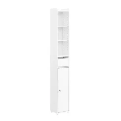 Sobuy Colonne de Salle de Bain avec Porte et Tiroir Résistant à l'Humidité Blanc* Colonne De Salle De Bains