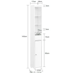 Sobuy Colonne de Salle de Bain avec Porte et Tiroir Résistant à l'Humidité Blanc* Colonne De Salle De Bains