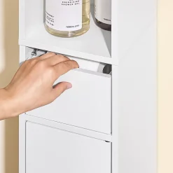 Sobuy Colonne de Salle de Bain avec Porte et Tiroir Résistant à l'Humidité Blanc* Colonne De Salle De Bains