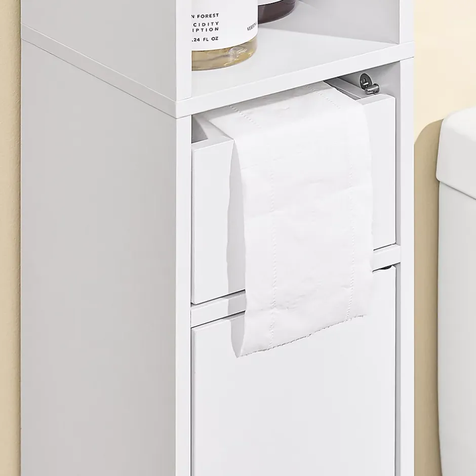 Sobuy Colonne de Salle de Bain avec Porte et Tiroir Résistant à l'Humidité Blanc* Colonne De Salle De Bains
