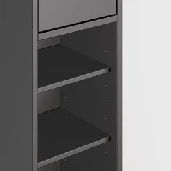 Sobuy Colonne de salle de bain étanche avec étagères et tiroirs réglables, MDF noir* Colonne De Salle De Bains