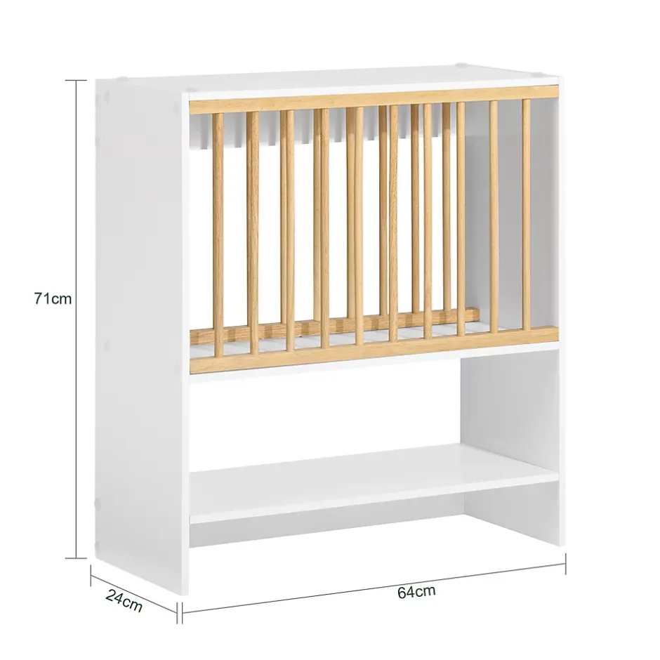 Sobuy KCR09-W Porte-Assiettes Murale, Meuble de Rangement d'Assiettes et Epices, Etagère Murale Blanche* Tablier Et Habillage De Baignoire