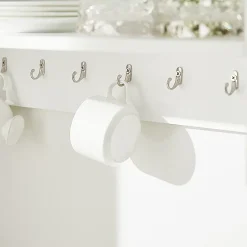Sobuy KCR09-W Porte-Assiettes Murale, Meuble de Rangement d'Assiettes et Epices, Etagère Murale Blanche* Tablier Et Habillage De Baignoire