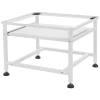 Ml-Design Socle de machine à laver avec étagère extensible base sèche-linge en acier blanc