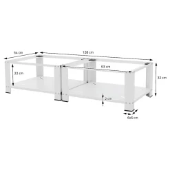 Ml-Design Socle machine à laver double avec étagère base sèche-linge blanc 150 kg/support* Etendoir À Linge