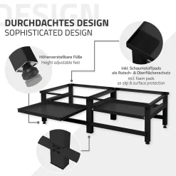 Ml-Design Socle machine à laver double avec étagère base sèche-linge noir 150 kg/support* Etendoir À Linge