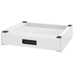 Ml-Design Socle pour machine à laver en acier blanc accessoire avec tiroir 60,5x54x15 cm