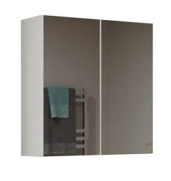 Topeshop SOFYA - Armoire de toilette murale 2 portes - Meuble Salle de bain avec miroir - 60x22x60 cm - Rangement