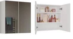 Topeshop SOFYA - Armoire de toilette murale 2 portes - Meuble Salle de bain avec miroir - 60x22x60 cm - Rangement