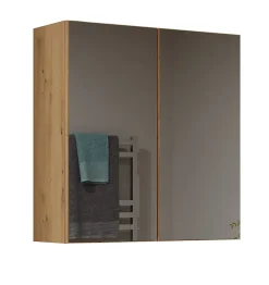 Topeshop SOFYA - Armoire de toilette murale 2 portes - Meuble Salle de bain avec miroir - 60x22x60 cm - Rangement* Armoire De Toilette|Meuble De Salle De Bains Faible Profondeur