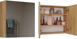 Topeshop SOFYA - Armoire de toilette murale 2 portes - Meuble Salle de bain avec miroir - 60x22x60 cm - Rangement* Armoire De Toilette|Meuble De Salle De Bains Faible Profondeur
