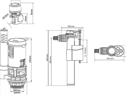 Somatherm for you - Pack mécanisme WC à câble double chasse + Robinet flotteur alimentation latérale