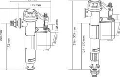 Somatherm for you - Robinet flotteur réversible pour alimentation WC - Raccord laiton M12/17 (3/8 )* Chasse D'Eau