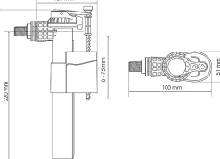 Somatherm for you - Robinet flotteur pour WC à alimentation latérale - Raccord laiton M12/17 (3/8 )* Chasse D'Eau