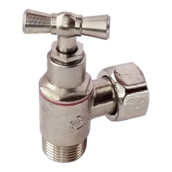 Somatherm for you - Robinet de WC équerre laiton nickelé M12/17 - Ecrou Prisonnier 12/17* Chasse D'Eau