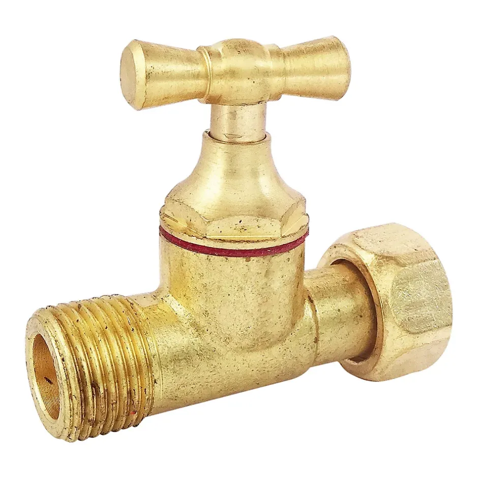 Somatherm for you - Robinet d'arrêt droit pour WC - 3/8 - Tête à clapet - Laiton brut* Chasse D'Eau