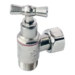 Somatherm for you - Robinet d'arrêt équerre à presse étoupe pour WC - 3/8 - Tête à clapet - nickelé* Chasse D'Eau