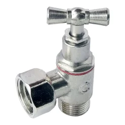 Somatherm for you - Robinet d'arrêt équerre à presse étoupe pour WC - 3/8 - Tête à clapet - nickelé* Chasse D'Eau