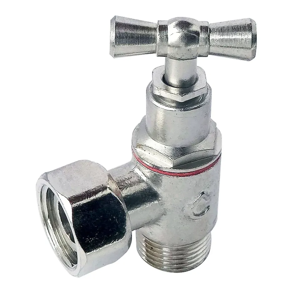 Somatherm for you - Robinet d'arrêt équerre à presse étoupe pour WC - 3/8 - Tête à clapet - nickelé* Chasse D'Eau