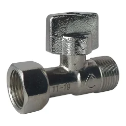 Somatherm for you - Robinet de WC 1/4 de tour droit nickelé M12/17 - Ecrou Prisonnier 12/17* Chasse D'Eau