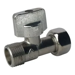 Somatherm for you - Robinet de WC 1/4 de tour droit nickelé M12/17 - Ecrou Prisonnier 12/17* Chasse D'Eau
