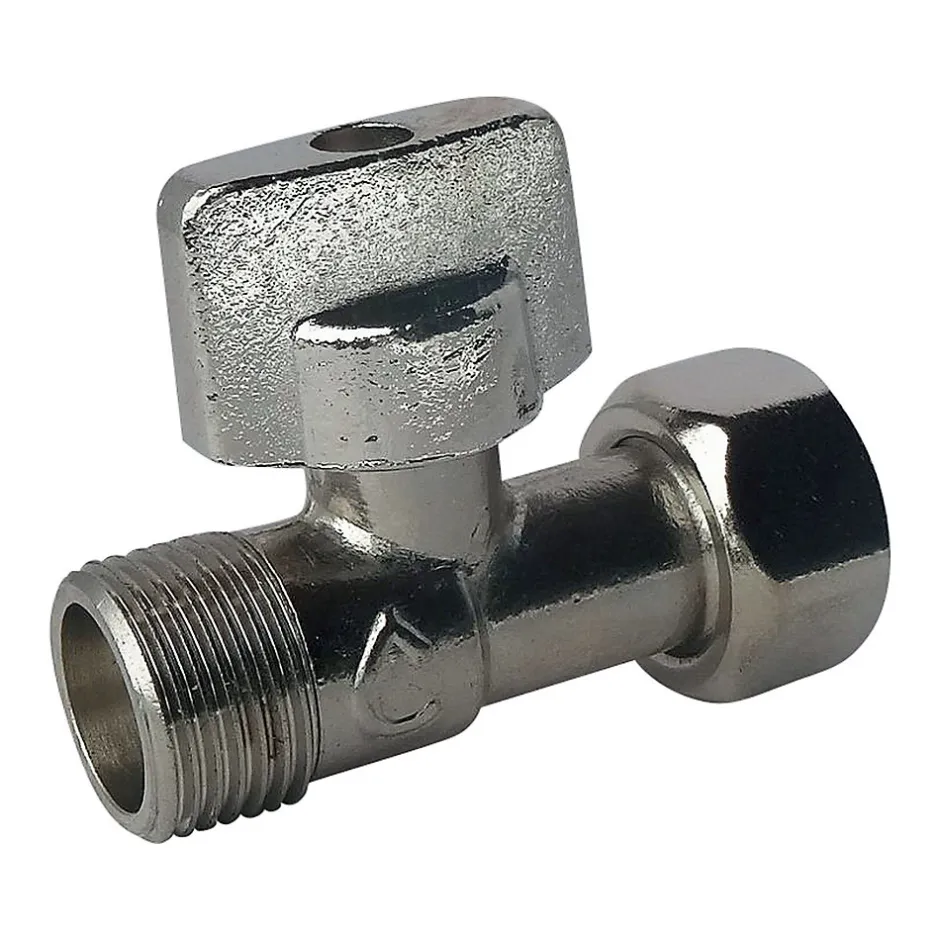 Somatherm for you - Robinet de WC 1/4 de tour droit nickelé M12/17 - Ecrou Prisonnier 12/17* Chasse D'Eau