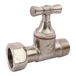 Somatherm for you - Robinet de WC droit nickelé brut M12/17 - Ecrou Prisonnier 12/17