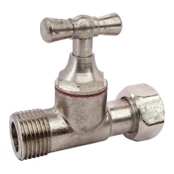 Somatherm for you - Robinet de WC droit nickelé brut M12/17 - Ecrou Prisonnier 12/17