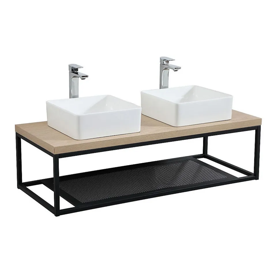 Mob-In Structure métallique noir mat à suspendre - pour plan de toilette - 120cm WILL