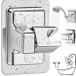 Deko Support de douche étanche à angle réglable, sans perçage (argent)