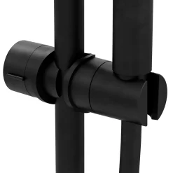 GoodHome Support de douchette pour barre de douche, noir,* Pommeau De Douche, Flexible Et Barre De Douche