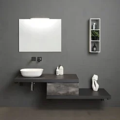 Kiamami Valentina Support D'étagère De 49 Cm En Métal Gris Foncé