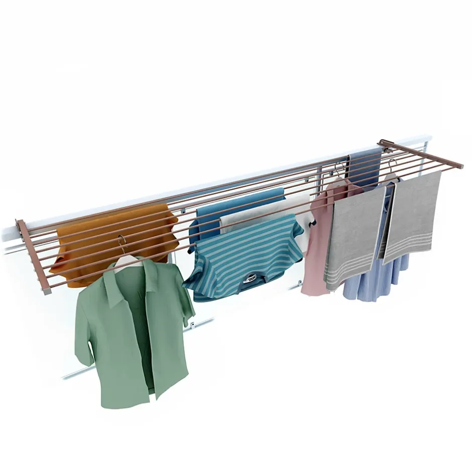 Foxydry Support linge pliable 2 positions corten 202x63x8 cm Duo