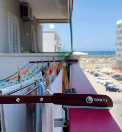 Foxydry Support linge pliable 2 positions corten 202x63x8 cm Duo